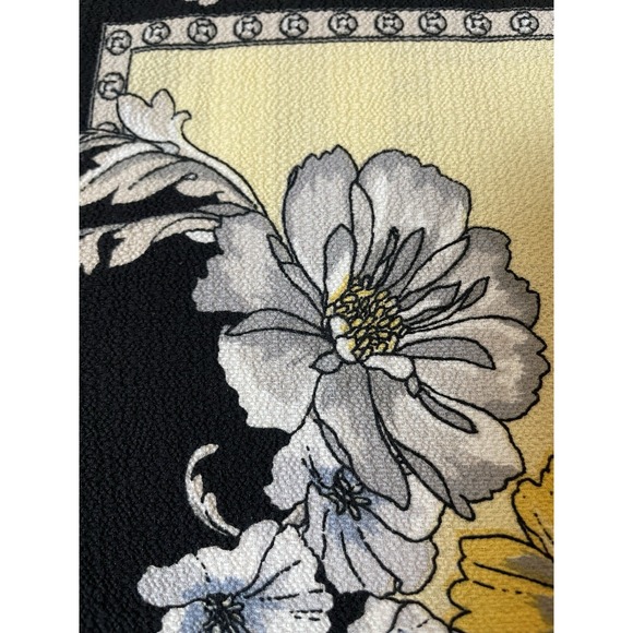 Fig And Flower Floral Tunic Blouse M Black Gray Crepe Boho Cottagecore Career - Picture 7 of 15